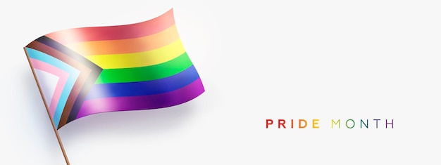 Gay pride flag horizontal banner template