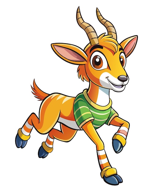 Gazelle 3D Cartoon Vector in White Background