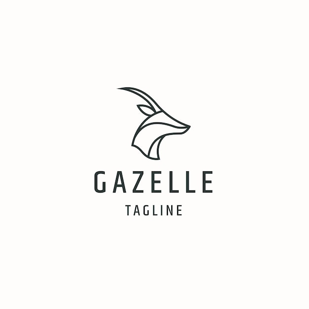 Gazelle animal logo icon design template flat vector illustration