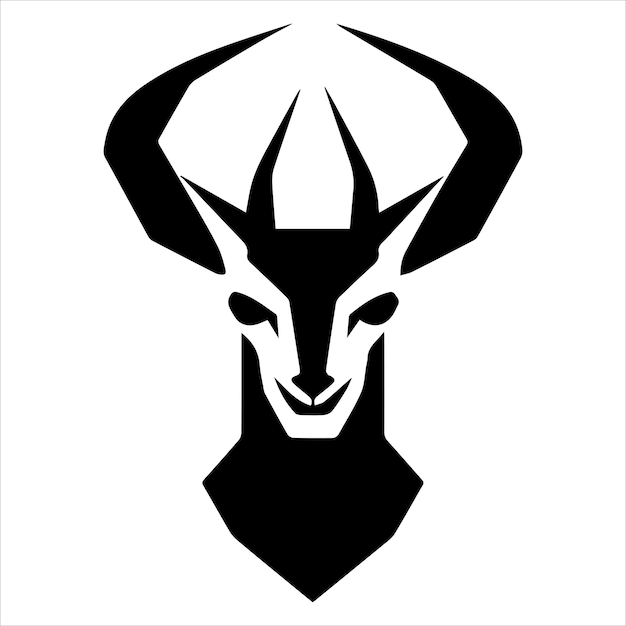 Gazelle amp deer head logo symbol vector amp illustration