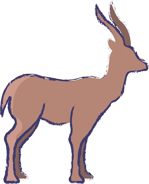 Gazelle hand drawn vector illustration