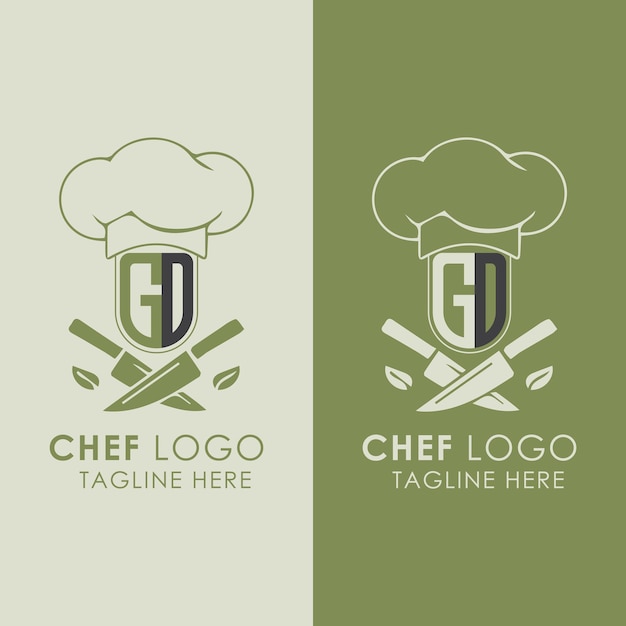 GD initial monogram for chef cooking logo with creative style design