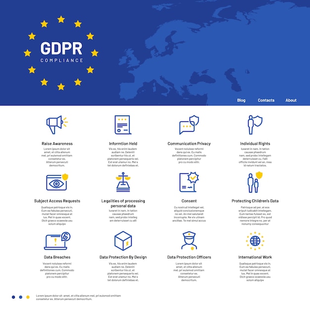 GDPR concept. General Data Protection Regulation, safety personal communication vector background