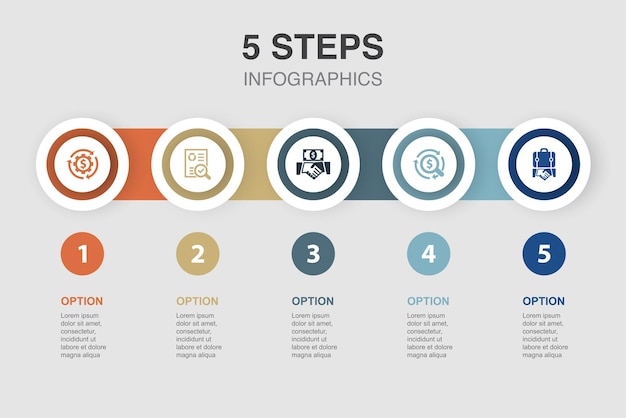 GDPR data data regulation ePrivacy data protection icons Infographic design template Creative concept with 5 steps