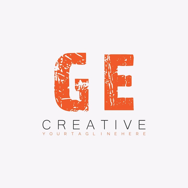 GE initial monogram logo with letter creative design