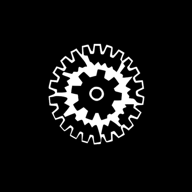 Gear Black and White Isolated Icon Vector illustration