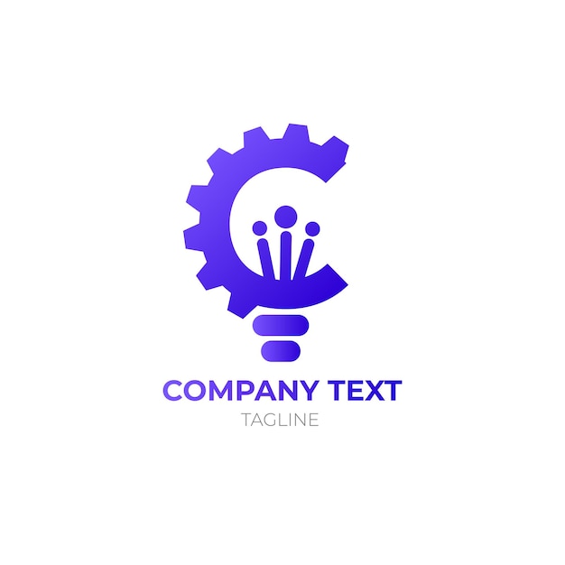 Gear Bulb Group Business logo vector