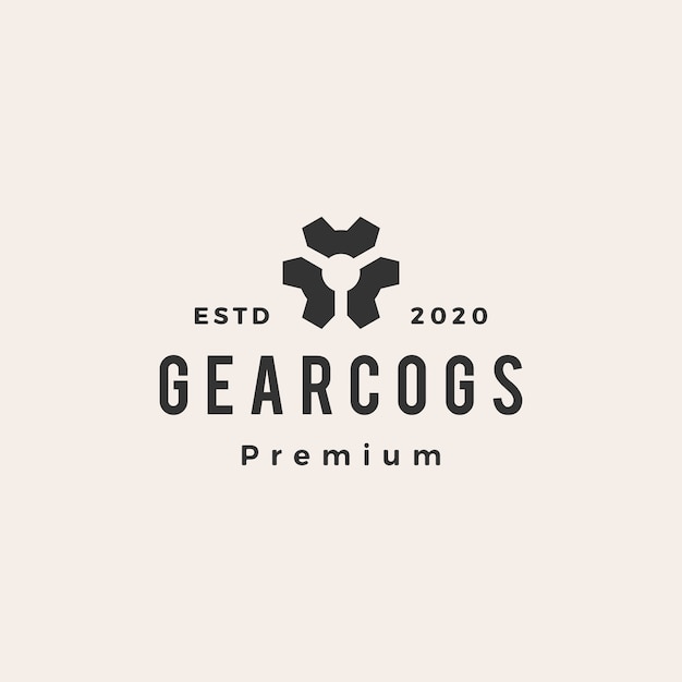 Gear cog cogs hipster vintage logo 