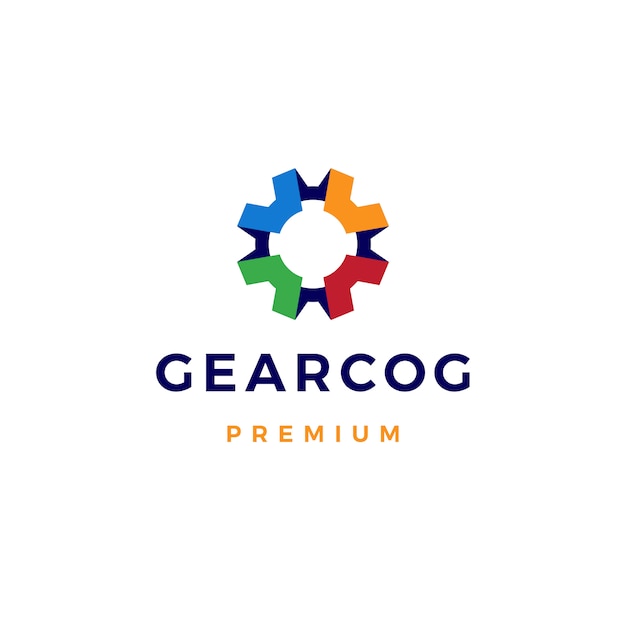 Gear cog cogs logo  icon illustration