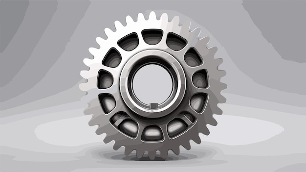 Gear Design Over Gray Background Vector Illustration