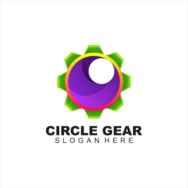 gear design logo vector colorful