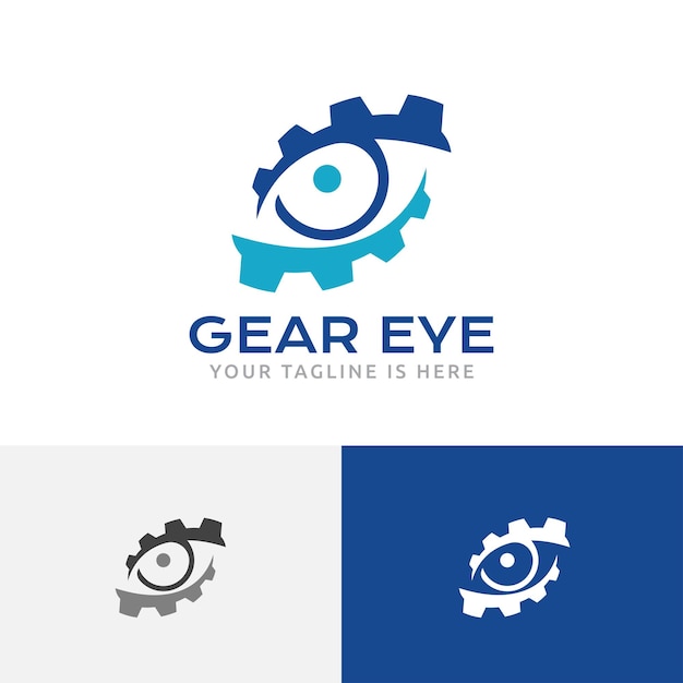 Gear Eye Setting Focus Strategy Business Industry Logo