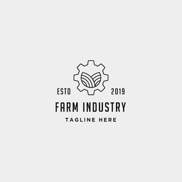 Gear farm industry logo design  