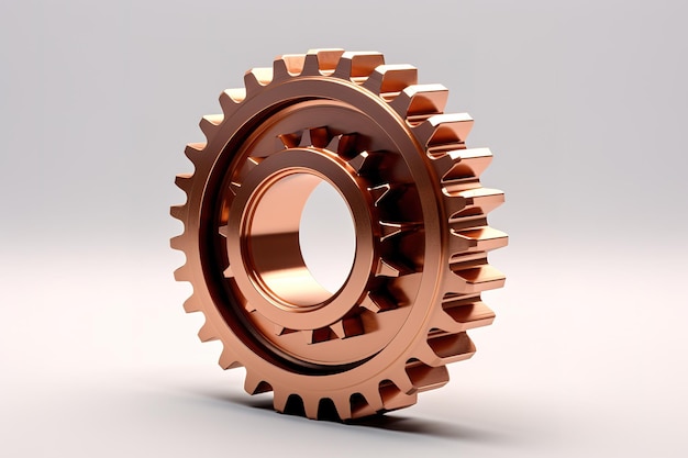 Vector gear gearbox with a keyway on an isolated white background