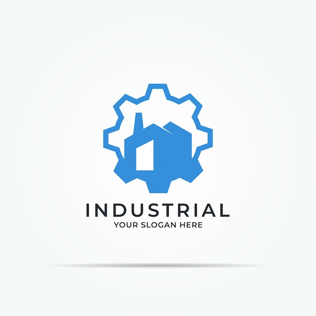 Gear house building industrial collection logo