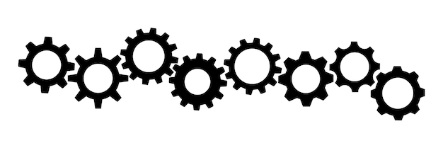 Gear icon flat design Gears on a white background Mechanism wheels logo Vector illustration