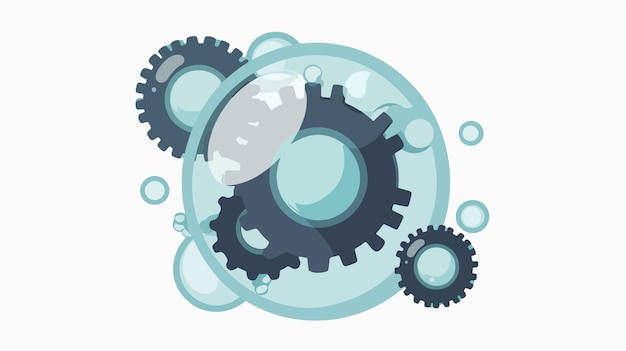 Vector gear icon representing machine part concept