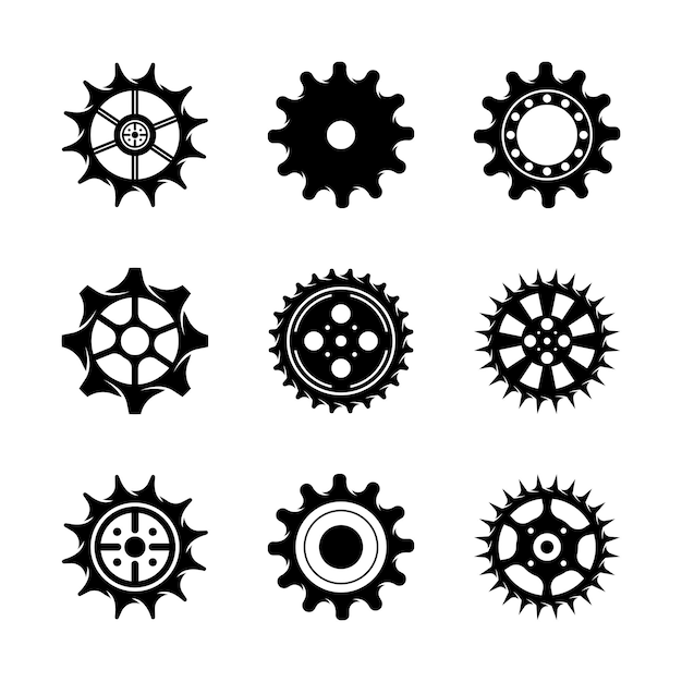 Gear icon vector set clockwork illustration sign collection Mechanics symbol