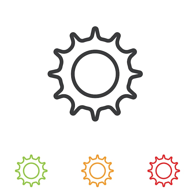 Gear icon vector set clockwork illustration sign collection Mechanics symbol