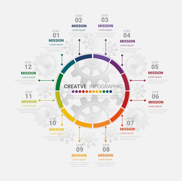 Gear infographics for presentation