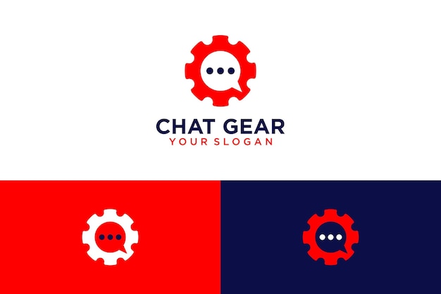 gear logo design with chat and message