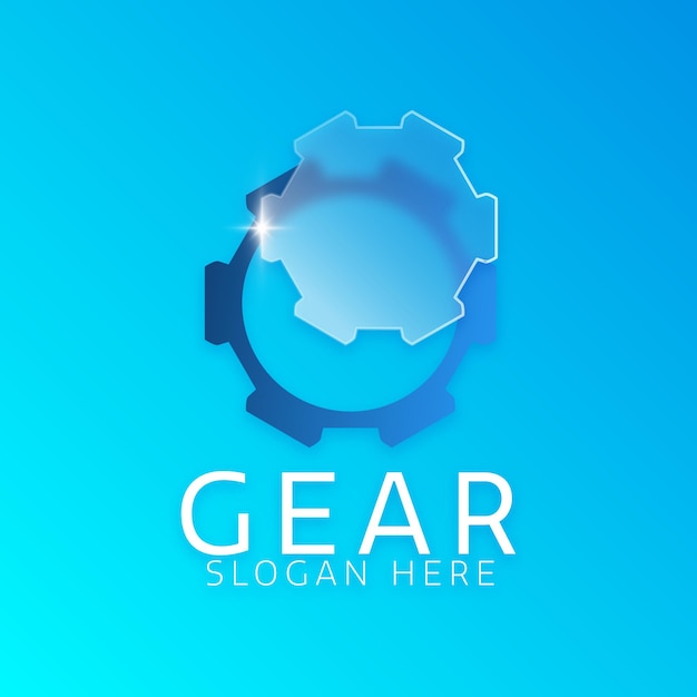 Gear logo glass morphism vector illustration