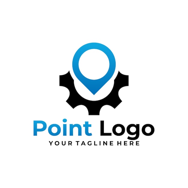 Gear point logo design vector template