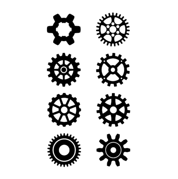 gear setting vector set collection vector illustration