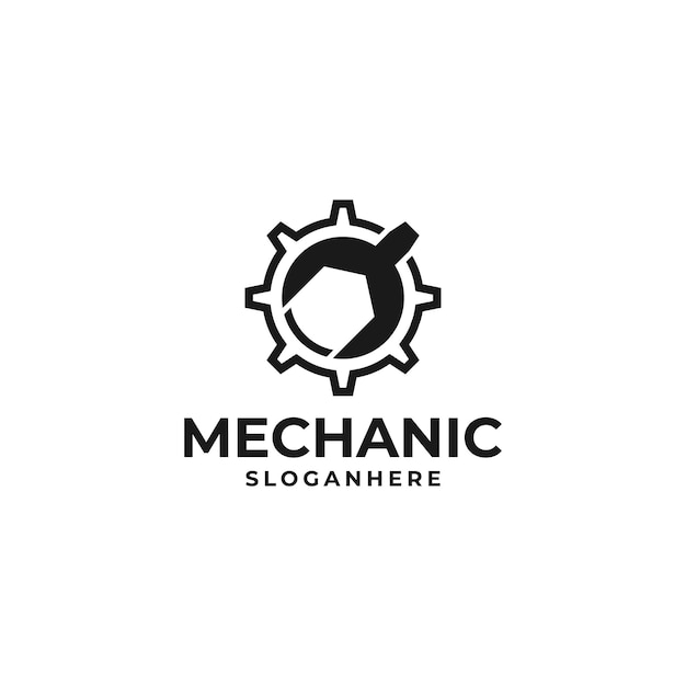 Gear and spanner logo design