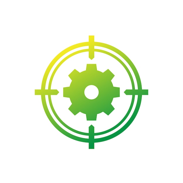 Gear and target logo vector icon