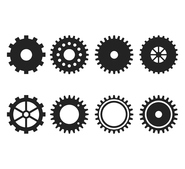 Gear wheel icon set Simple Gear wheel collection Cogwheel Gear icons Vector ai generated