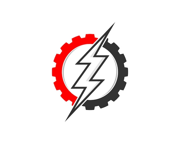 Gear with electricity symbol in the middle