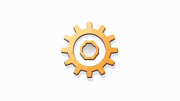 a gear with a yellow background and a white circle with the number on it