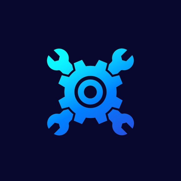 Gear and wrenches vector icon