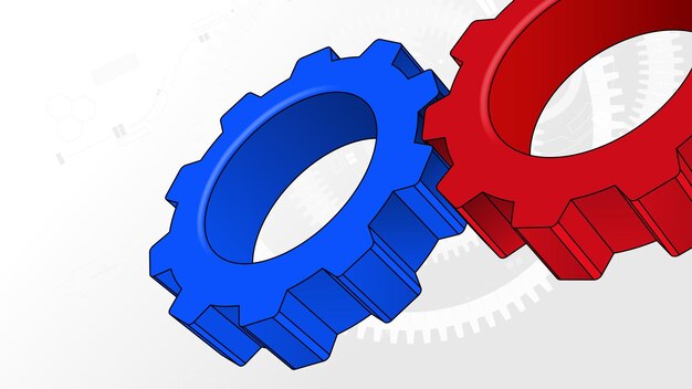 Gears cogwheel tech business teamwork concept vector background