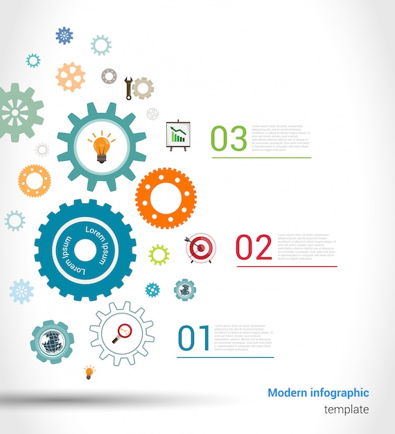 Gears infographics template