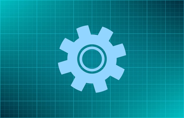 Gears symbol Vector illustration on blue background Eps 10