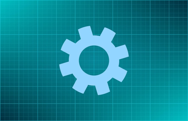 Gears symbol Vector illustration on blue background Eps 10