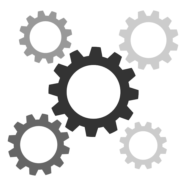 Gears on a white background