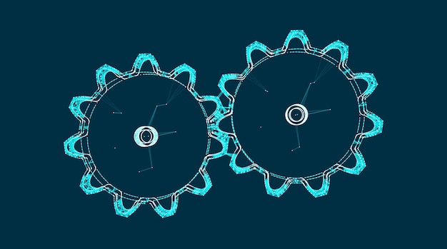 Gearwheel vector illustration for research science and technology creative computer generated