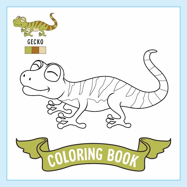 Gecko Animals Coloring Pages Book