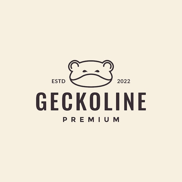 Gecko hipster vintage logo design