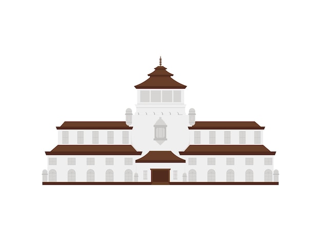 Gedung Sate Indonesia Landmark Illustration