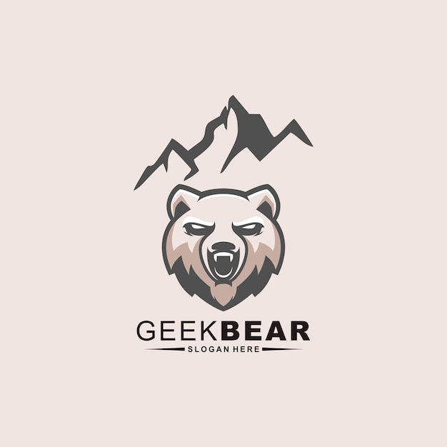 geek bear logo design