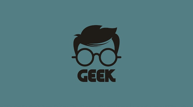 Geek Logo Design Concept Vector Geek Logo Template in Flat Color Design Style