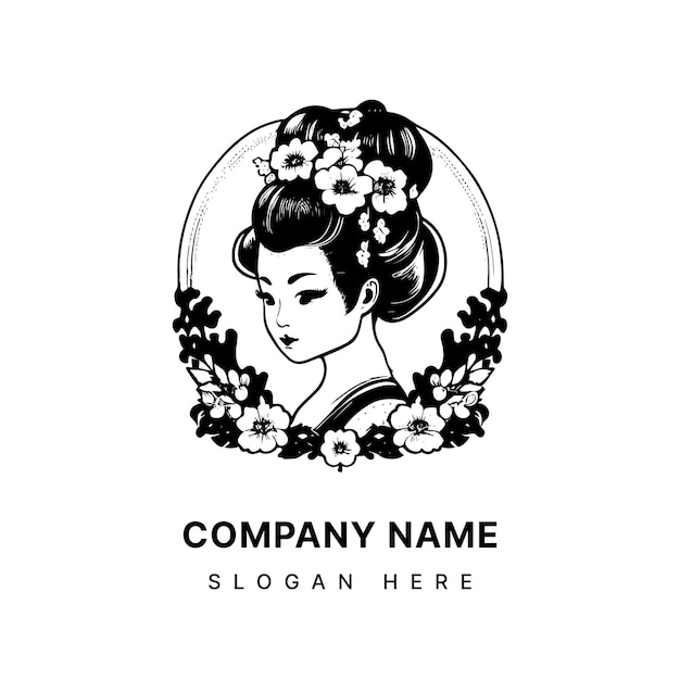 Geisha Logo Brings a Cute and Playful Twist to Traditional Japanese Beauty