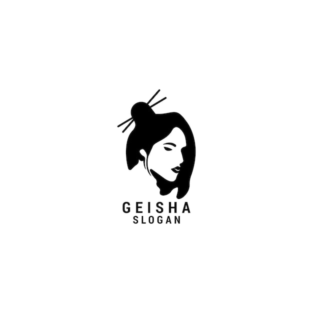 Geisha logo icon design template luxury premium vector