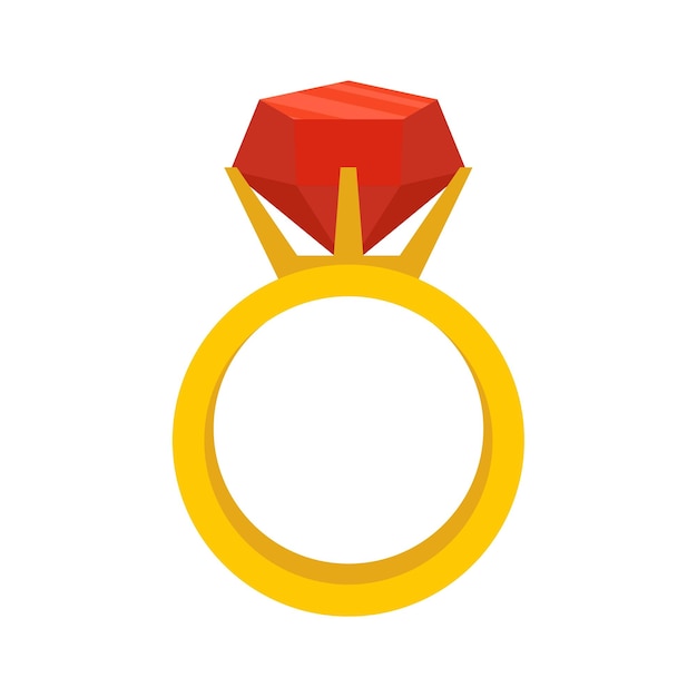 Gemstone ring icon Flat illustration of gemstone ring vector icon for web design