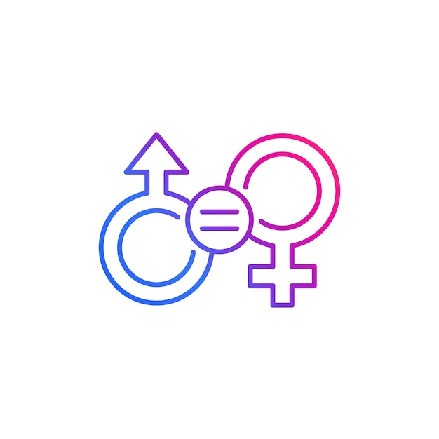 Vector gender equality and equal rights line icon