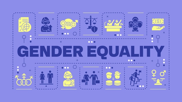 Gender equality purple word concept